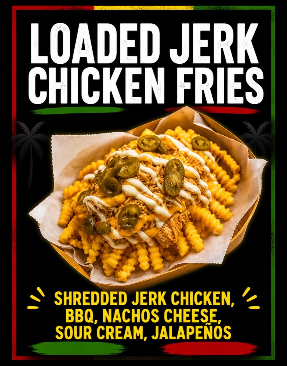 Loaded Jerk Chicken Fries