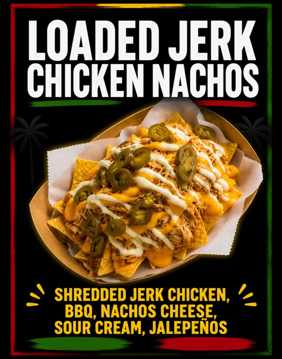 Loaded Jerk Chicken Nachos